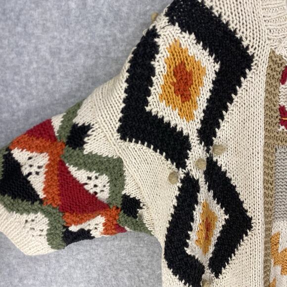 🤍 Knitting Needles Womens M Cream Alpaca Design Sweater Vintage 🤍 - Picture 4 of 10